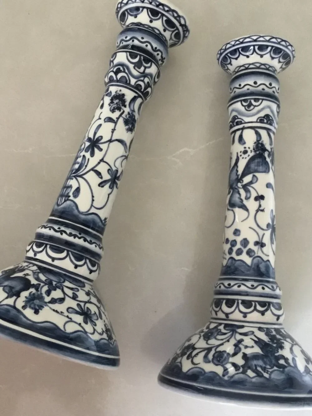 Williams Sonoma Nazari Alhambra Hand Painted Candle 2 Holders Portugal 10.5